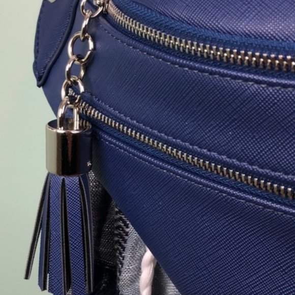 INC saffiano faux-leather women's belt bag/fanny pack -NAVY BLUE- MEDIUM - Picture 10 of 10